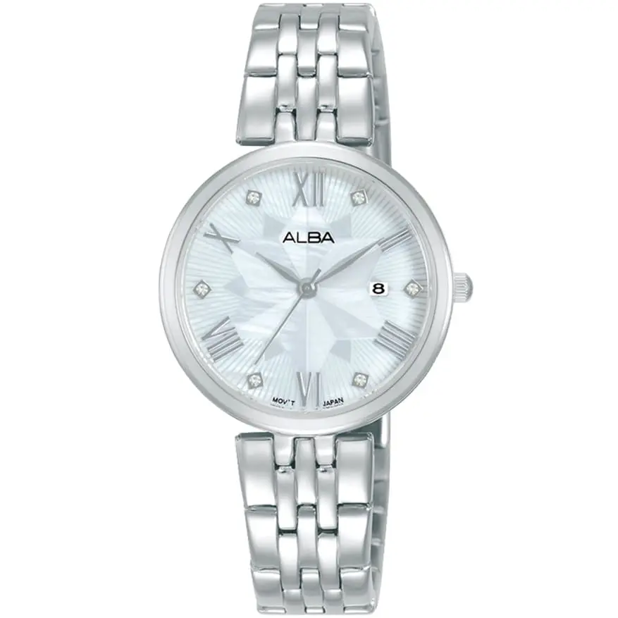 Alba Watch for Women, Quartz Movement, Analog Display, Silver Stainless Steel Strap-AH7Z85X 